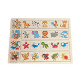 Puzzle educativ de asociere, 4 categorii, 2 tematici